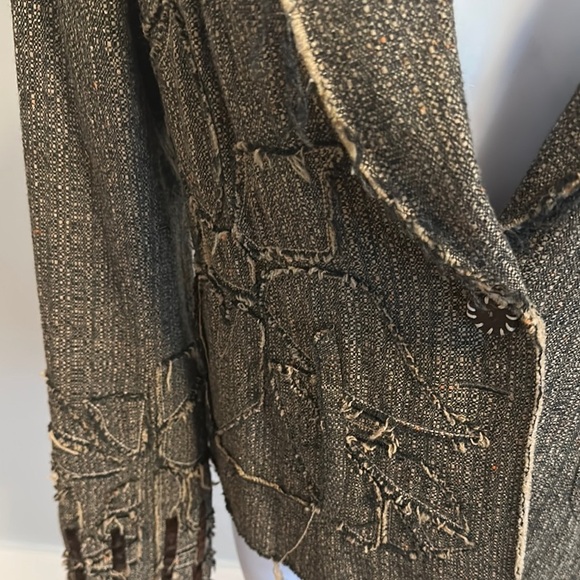 Unique Women's Distressed Tweed Jacket - Picture 2 of 6